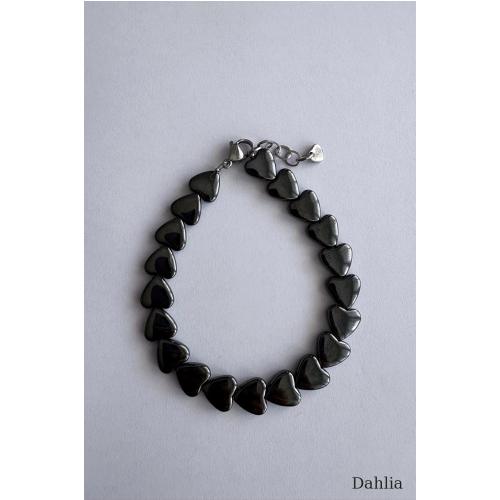 BRACCIALE CUORI EMATITE SCURA