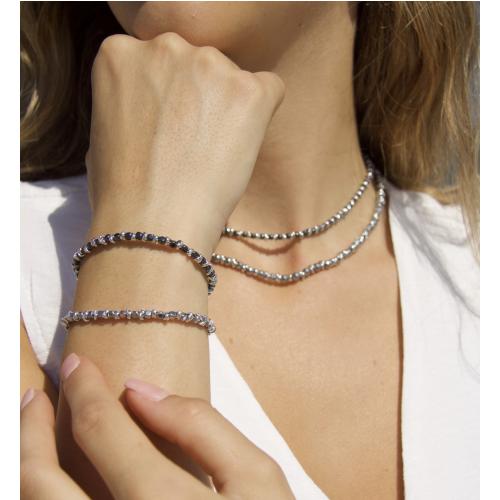 BRACCIALE CUBO PICCOLO IN EMATITE/alluminio