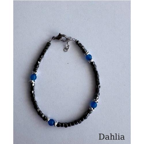 BRACCIALE EMATITE CUBI CON PIETRE NATURALI 