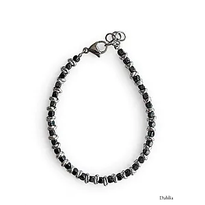 BRACCIALE CUBO PICCOLO 3 MM IN EMATITE/alluminio