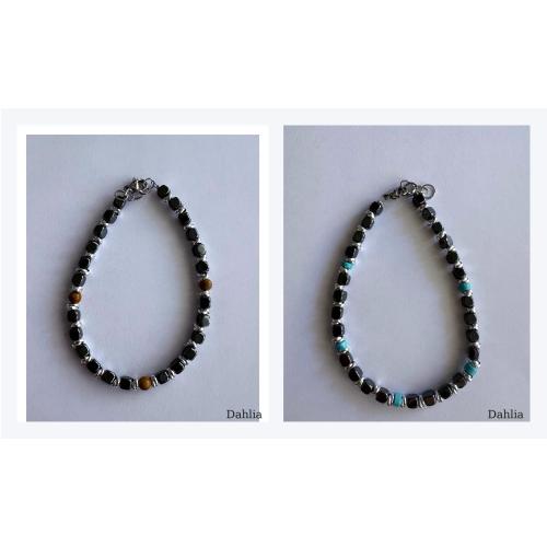 BRACCIALE CUBO GRANDE CON PIETRE NATURALI