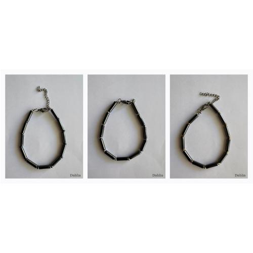 BRACCIALE TUBI EMATITE CON CRISTALLI